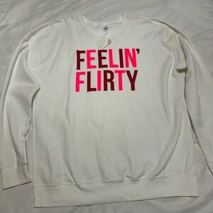 Feelin' Flirty White Crew Neck Sweatshirt